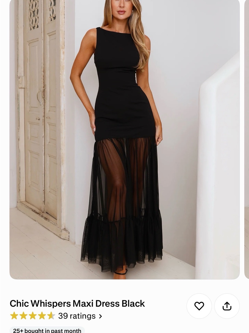 Hello Molly Black Maxi Dress with Sheer Skirt